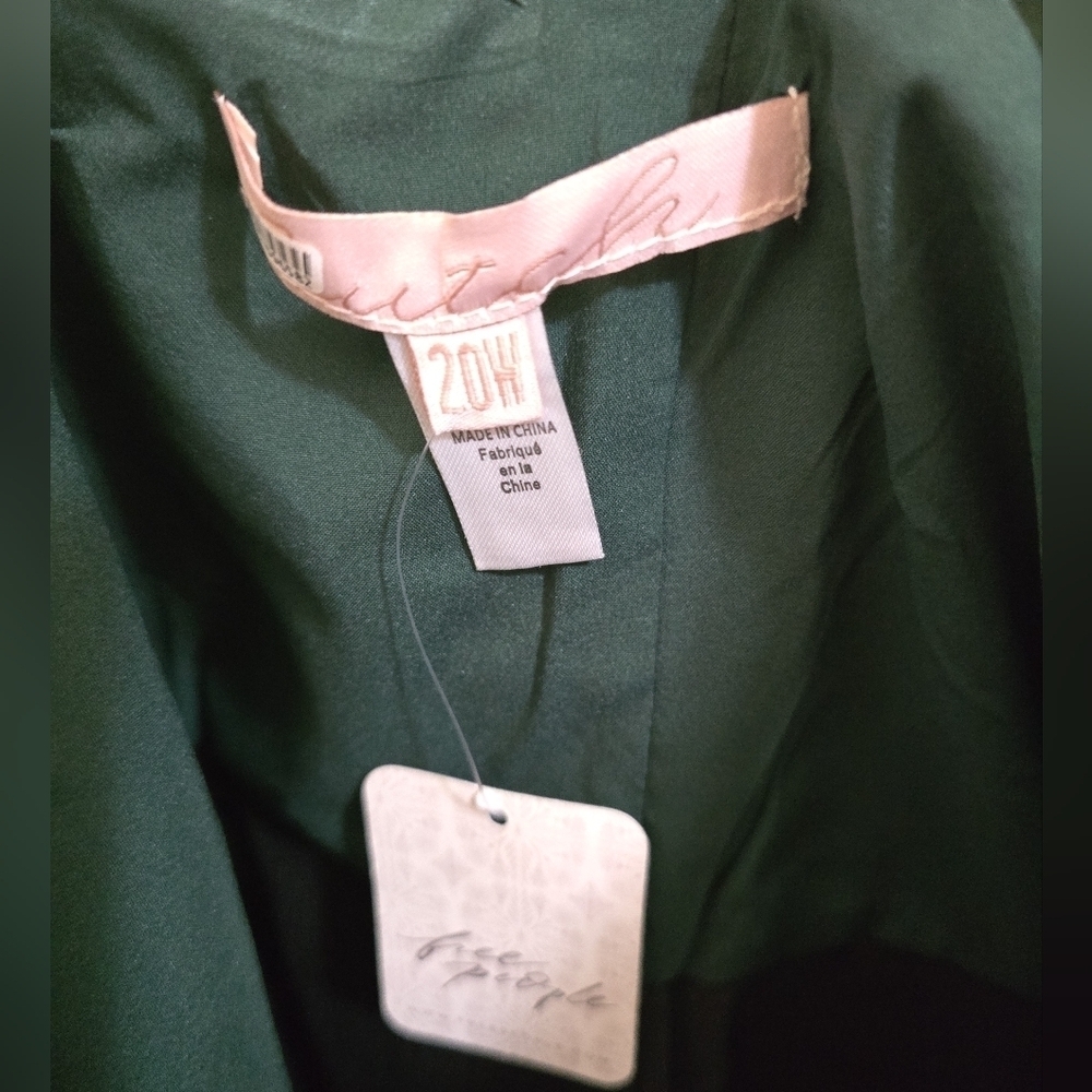 NWT Hutch For Free People Serena Bow Mini Dress 20W Green Black - Picture 10 of 12